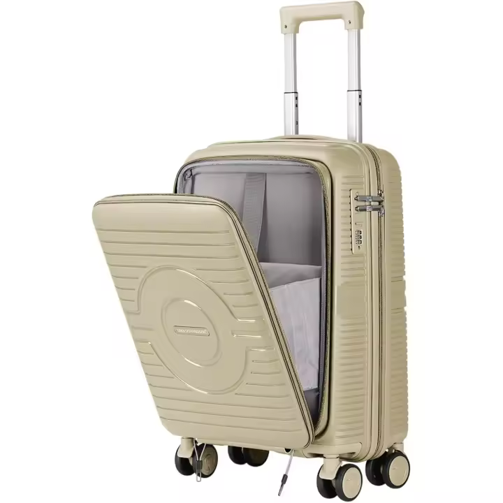 Maleta de viaje, equipamiento de mano robusta y duradero, ligero, beige - 1