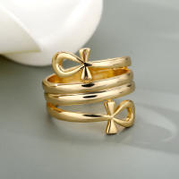 Anillo Cruz Egipto Para Mujer Joyería Vintage Dorado Acero Inoxidable Anillo De Boda Accesorios Góticos Regalo - details 1