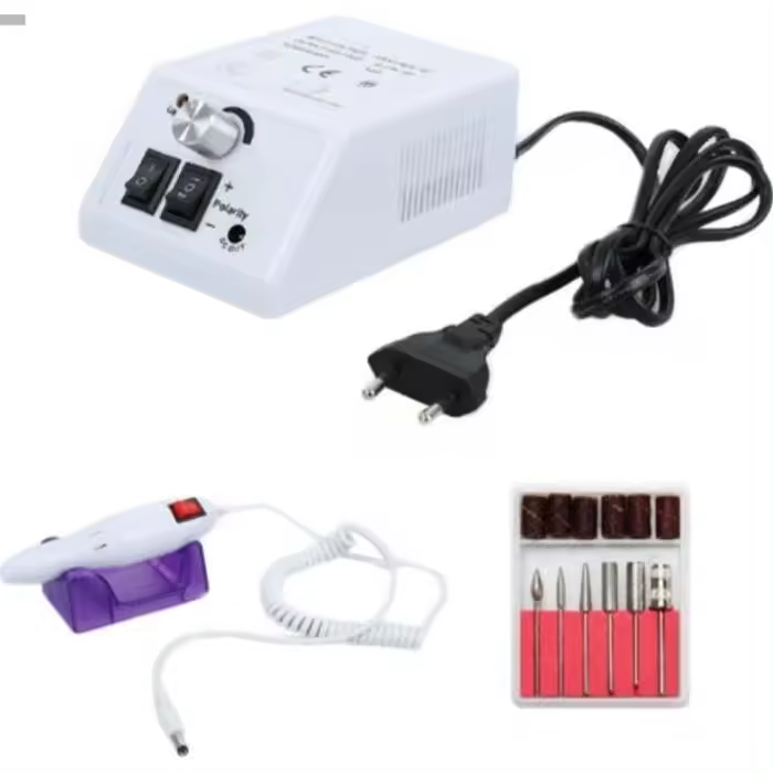 Taladro eléctrico para uñas, herramienta de manicura y pedicura, kit de máquina para uñas blanca de 0 a 20 000 RPM - 1