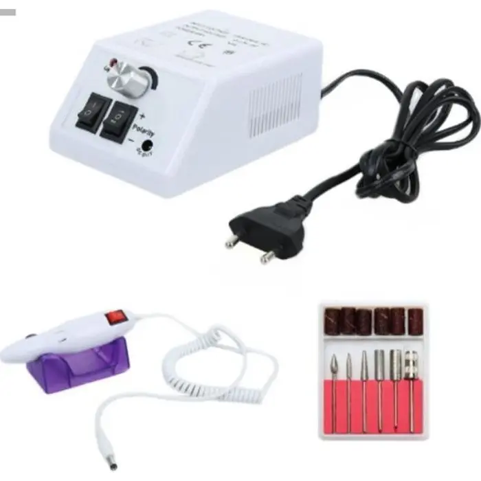 Taladro eléctrico para uñas, herramienta de manicura y pedicura, kit de máquina para uñas blanca de 0 a 20 000 RPM - 1