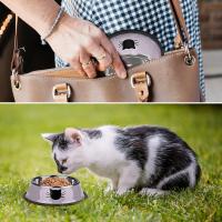 3 piezas de acero inoxidable para gatos y perros pequeños Bowl Base antideslizante Suministros para mascotas - details 3