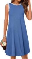 Vestido Mini Casual Sin Mangas Para Mujer Verano 2025 Estilo Suelto Cuello Redondo Decoración Sencilla Fibra Sintética - details 6