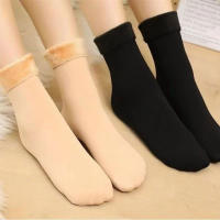 2 Pares De Calcetines Gruesos De Color Sólido Para Mujer Y Hombre Calcetines De Invierno Medio Tubo Suaves Y Cálidos Calcetines De Nieve - details 1