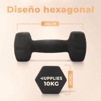RELAXTY Juego de Pesas y Mancuernas de Neopreno 1Kg/2Kg/ 3Kg/ 4Kg/ 5Kg/10Kg (Pares) - Diseño compacto, Anti-Rodamiento - details 3