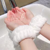Par De Toallas Para Lavar La Cara Y Muñecas De Velours Coral Reutilizable Para Mujeres Spa Maquillaje Toalla De Cinturón Para Niñas - details 0
