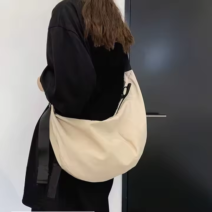 Bolso De Hombro Para Estudiantes De Gran Capacidad Estilizado En Normcore/minimalista Para Parejas Tendencia Llena De Estilo Cruzado Oxford Para Mujeres - 1
