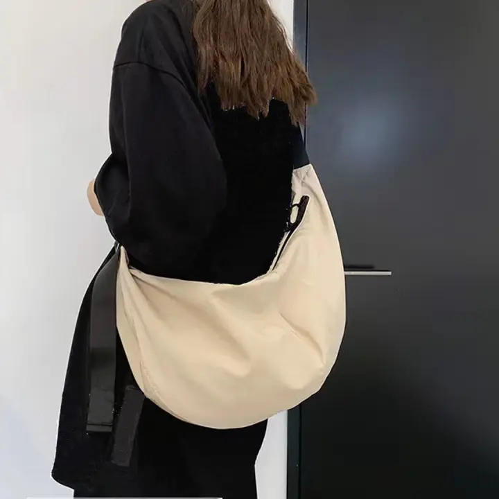 Bolso De Hombro Para Estudiantes De Gran Capacidad Estilizado En Normcore/minimalista Para Parejas Tendencia Llena De Estilo Cruzado Oxford Para Mujeres - 1