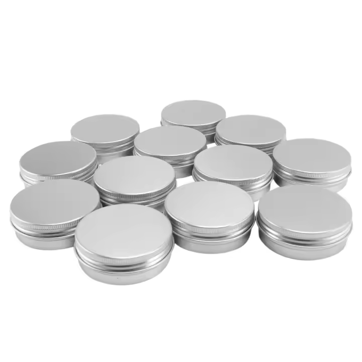 Botes de maquillaje de aluminio, botes vacíos de 50ml de capacidad, para cosméticos pequeños, velas y especias, 12x50ml - 1
