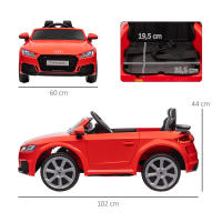 HOMCOM Audi TT Eléctrico Infantil Coche Juguete Niño 3+ con Mando a Distancia con Música y Luces Modos de Aprendizaje Batería 12V Doble Apertura de Puerta 102x60x44 cm - details 2