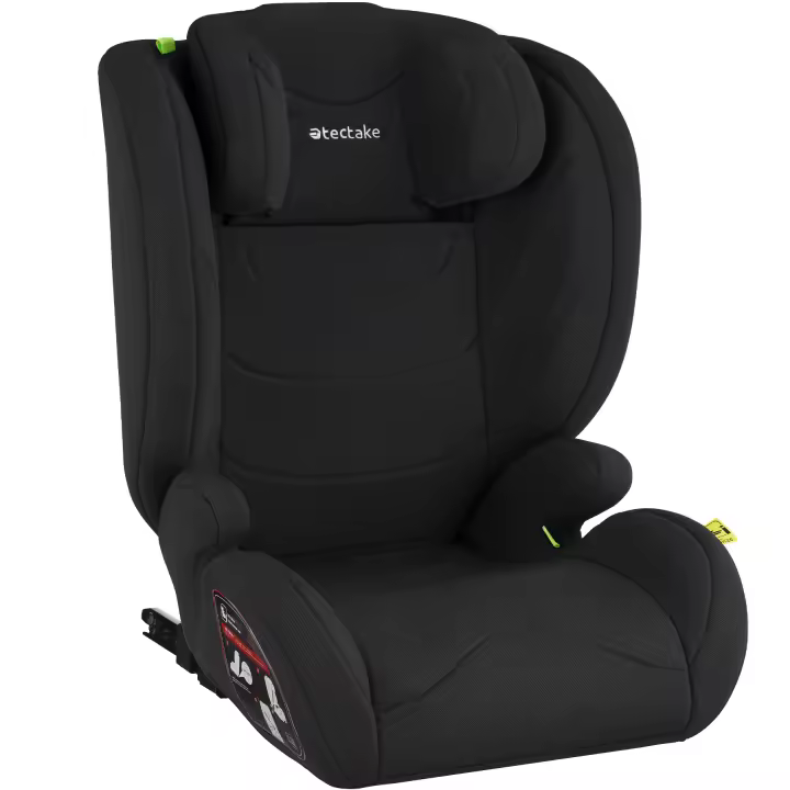 Tectake - Silla de coche LEVI con ISOFIX, Silla de coche para niños con homologación i-Size (ECE R129) que incluye protección contra impactos laterales, con fijación ISOFIX, Adecuada para alturas corporales de 100 cm a 150 cm, Reposacabezas regulable - 1