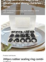 Juego De Anillos De Goma Para Sellado Alta Presión Banda Elástica De Nitrilo Kit De Reparación Anillos De Goma Para Sellado - details 1