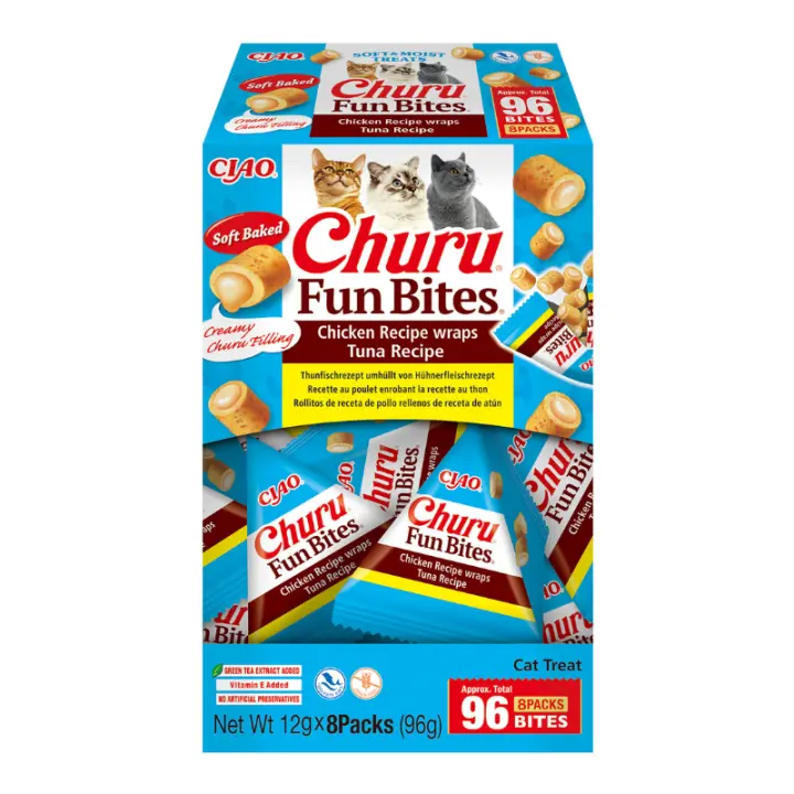 CHURU Fun Bites - Deliciosos snacks para gato (Pack 8 x 12gr) - INABA CIAO - 1