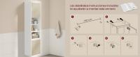 VASAGLE Armario de Baño, Armario Alto de Pared para Baño, Puertas con Dirección de Apertura Ajustable, 7 Compartimentos, 3 Estantes Ajustable, 30 x 40 x 160 cm, Blanco Nube y Beige Natural - details 1