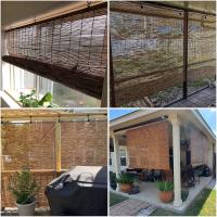 Estor enrollable efecto bambú,Persiana enrollable de Junco,Cortinas Opacas Transpirables Persiana Enrollable Para Ventanas,adecuadas para interiores y exteriores,variedad de medidas. - details 0