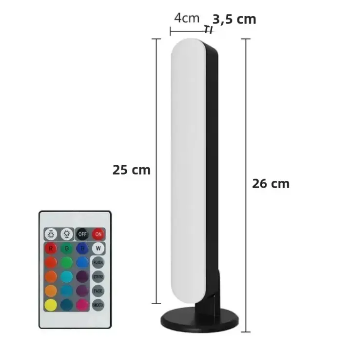 Lámpara De Mesa LED RGB Con Control Remoto Para Decoración De Habitación Y Gaming Luz Nocturna Sincronizada Con Música Para TV Y Escritorio - 1