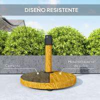 Outsunny Base para Sombrilla Redonda Soporte para Parasol Pie para Sombrilla con Relleno de Cemento Peso 24,5 kg para Jardín Terraza Natural - details 1