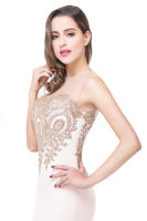 Vestido De Noche Elegante De Sirena Para Mujer Azul Rojo Con Aplicaciones Doradas Lace Sweetheart Illusion Vestido De Boda Fiesta Prom Robe De Soiree - details 32