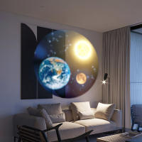 Lámpara De Noche Proyector De Luna USB Con LED Reemplazable Proyector De Planetas Con Fondo De Constelaciones Para Ambiente - details 3
