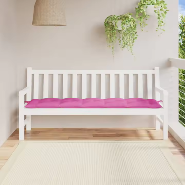 Cojín de banco de jardín tela Oxford rosa 180x50x7 cm - 1