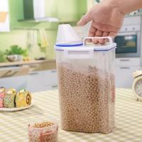 Cubo de arroz sellado para conservación de alimentos, caja de almacenamiento de harina, contenedor de almacenamiento de cocina para el hogar, granos misceláneos para gatos y mascotas - details 4