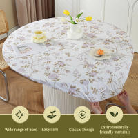 Mantel Redondo Vinilo Con Espalda De Terciopelo Tamaño 120cm Estampado Floral Cubierta Elástica Para Comedor Al Aire Libre Picnic - details 6