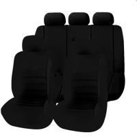 Cubiertas De Asiento De Coche Universal De Tela De Flocado Para Todas Las Estaciones Con Costura De Hilo 5 Piezas Conjunto - details 4