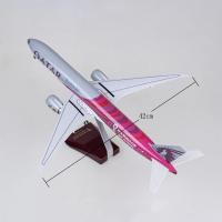 Avión De Juguetes Diecast Qatar Airways B777 Escala 1:157 Con Luz 47CM Colección De Modelos De Aviones De Resina Para Exposición - details 3