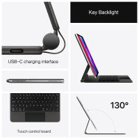 Teclado Mágico AJIUYU Para iPad pro 11 Pulgadas 2da 3ra 12.9 6ta Air 4ta 5ta Funda Inteligente Cubierta Trasera Iluminada Toque Coreana - details 1