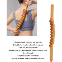 Herramienta de masaje Gua Sha de madera, 20 cuentas Barra de masaje raspadora de madera Relajación muscular para espalda, abdomen y hombros - details 2