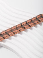 Pulsera De Terapia Magnética Retro Para Hombre En Cobre Rojo Con Tres Filas Anchas Pulsera De Cadenas Moda Casual - details 3