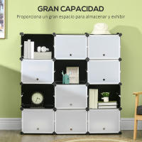 HOMCOM Armario Modular de Plástico Cajas de Zapatos con 12 Cubos Zapatero Organizador para Entrada Pasillo Dormitorio 125x32x125 cm - details 5