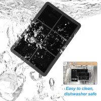 3 X Grandes bandejas de Cubo de Hielo, bandejas de Cubo de Hielo con tapa, cubos de Hielo de silicona, Molde de Hielo, para bebidas frías, whisky, cóceles (6 compartimientos × 2 + 8 compartimientos × 1) - details 6