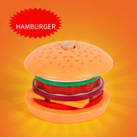 Juguetes Educativos Para Niños Casa De Juegos Simulados Con Juego De Sándwich Y Hamburguesa Bloques De Formas De Madera Para Conocer La Alimentación - details 5