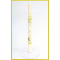 VELA (CIRIO) PARA BAUTIZO PERSONALIZADA NIÑA/NIÑO MEDIDA 3 x 40 CM Decorada con cáliz dorado y cintas metalizadas. (PERSONALIZADA) AÑADIR TEXTO EN (Chat con el vendedor) - details 0