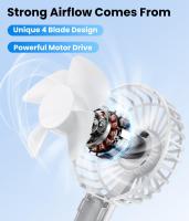 Mini ventilador portátil, 5 velocidades, con base, recargable por USB, apto para exteriores - details 1