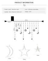 Curtain Lights LED 3.5m Faraón Estrella Navidad Exterior Para Ventana Boda Fiesta Interior Decoración Hogar Cadena De Luces 220V - details 1