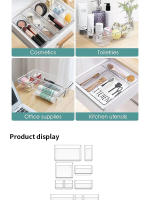 Juego De Organizadores De Cajones 7/14 Pcs Plásticos Transparentes Para Dormitorio Escritorio Almacenamiento De Joyería Maquillaje Y Gadgets - details 7