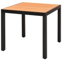 vidaXL Mesa de jardín de aluminio y WPC marrón 80x80x74 cm - details 0