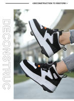 Zapatos De Patinaje Para Niños 2024 Nuevos Primavera Otoño Doble Rueda Deportivos Respirables Talla True Fit Material Superior Cuero - details 27