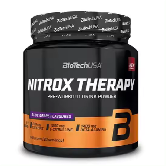 Preentreno de BiotechUSA, con creatina, carbohidratos, aunque libre de azúcar - Nitrox Therapy - *340gr* Varios Sabores - 1