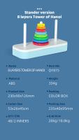 Juguete De Desafío Inteligente Torre De Hanoi Con 6 8 10 Anillos Rainbow Para Niños De 3 Años En Adelante CubeFun Qiyi - details 17