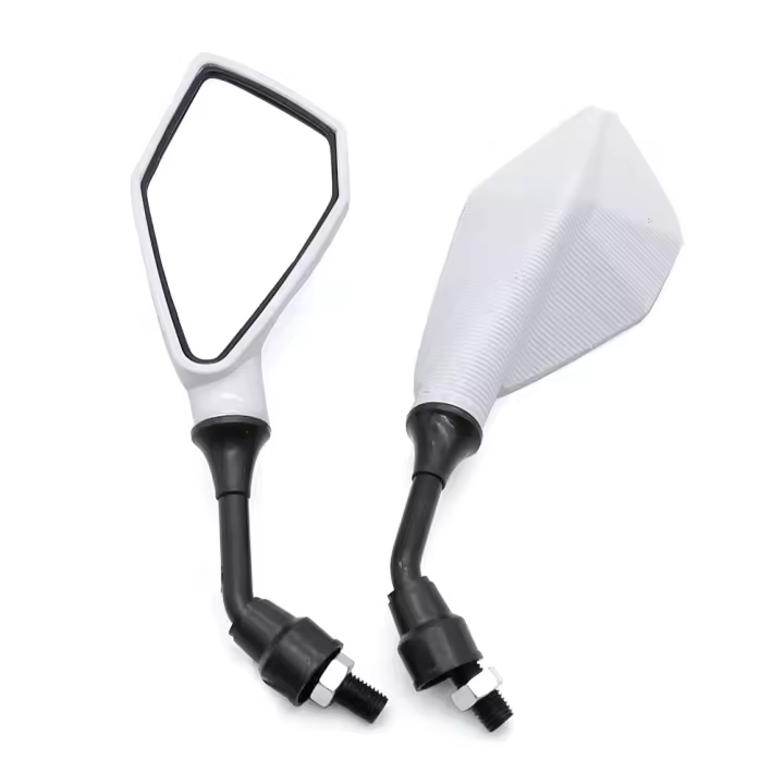 Espejos Retrovisores Ajustables Para Motocicleta Y Bicicleta 2pcs 10mm Ángulo Amplio Vista Lateral Flexible Accesorios Para Manillar - 1