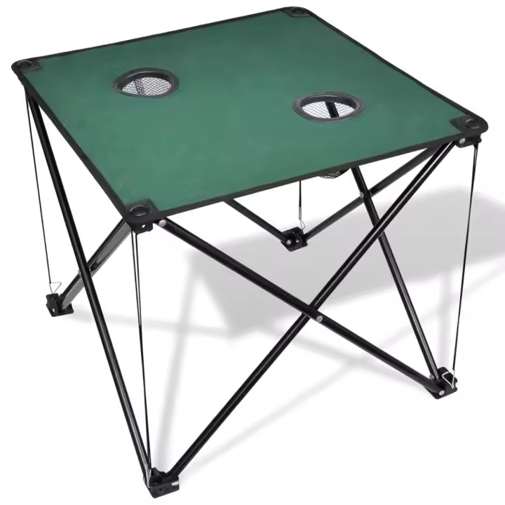 Mesa plegable para camping, color verde oscuro - 1