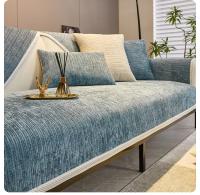 Cubierta De Sofá Antideslizante Chenille Para Todas Las Estaciones En Colores Sólidos Y Rayados Funda De Sofá Para Sala De Estar Cojín De Silla De Piso Múltiples Tamaños - details 24
