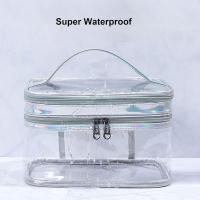 Bolsa de Cosméticos Transparente, Bolsas de Viaje de Doble Capa, Organizador de Maquillaje, Soporte Impermeable para Tapas - details 0