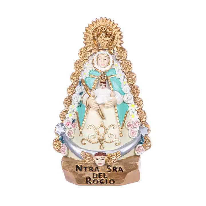 Figura Virgen Esperanza Macarena, Virgen de Fátima, Virgen del Carmen, Virgen del Rocio. Pack 1 o 2 Estatuas Hechas con Resina. Figura Religiosa para Regalar. Decoración Religiosa y del Hogar. Perfecta para Capillas, Iglesias, Colegios Religiosos - 1