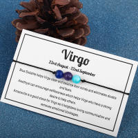 Pulsera Zodiac 12 Constelaciones Piedras Gemelas Cristales Hechizos Natural Stone Horóscopo Joyería Regalos Unisex - details 2