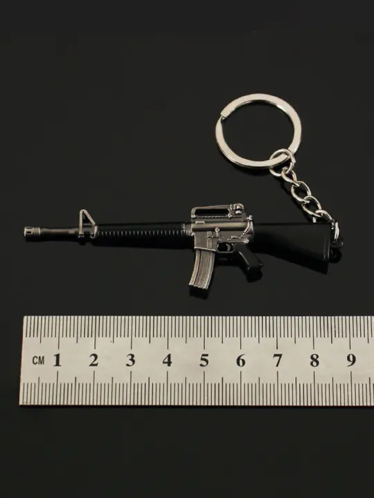 Llavero Mini Pistola M16A1 De 9CM Metal Simulación Modelo Joyería Pendiente Para Bolsos Y Coches Regalo Para Niños Y Hombres - 1