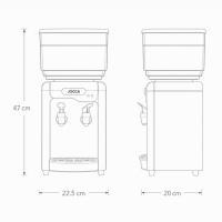 Elegante dispensador eléctrico Jocca de agua fría y del tiempo con depósito de 7 litros para la casa, el trabajo o la residencia disponible en color blanco y azul o blanco y turquesa - details 2