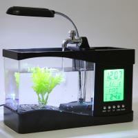 Pequeño Acuario De Escritorio Con Horario Y Luz LED Negro 24*10*14cm Timer LCD Para Tanque De Peces USB 5V Mini Tanque De Peces - details 2
